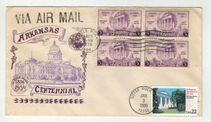 1936 ARKANSAS CENTENNIAL FDC 782-31C Top Notch DUAL FDC + 1986 Arkansas #2167