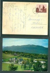 Norway. 1968 Postcard. Ingedal. Gudbrandsdal Valley.  Sc# 448. Adr: Denmark