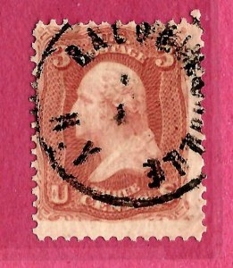 US 1860s Civil War Era Fancy Cancel:  Baldersville, NY Circular Date Stamp....4e