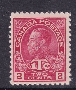 Canada Scott MR3b,  1916 KGV Rose Red 2c +1c War Tax, F/VF, MNH.  Scott $157
