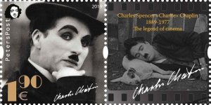 Finland 2019 Charlie Chaplin the legend of cinema Peterspost stamp and label MNH