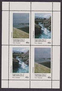 NEW ZEALAND ARAMOANA 1982 40c cinderella min sheet - SMELTER FREE opt MNH...R669