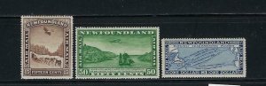 NEWFOUNDLAND SCOTT #C6-C8 1931 AIR MAILS (UNWATERMARKED) - MINT LIGHT HINGED