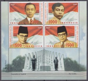 2002 Indonesia 2199-2202VB+Tab100th Anniversary of Bung Hatta