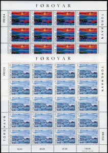 Faroe 166-167 sheets/20,MNH.Michel 160-161. Collages by Zacharias Heinesen,1987