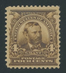 USA 303 - 4 cent Dark Brown variety - VF app Mint-h (tiny thin spot)