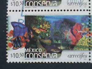 ​MEXICO STAMP-2002 SC#2268-MEXICO CONSERVATION- UNDER SEA WORLD USE BLOCK OF 4