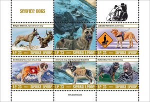 SIERRA LEONE - 2023 - Service Dogs - Perf 6v Set - Mint Never Hinged