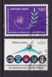United Nations Geneva  #109-110  cancelled  1982  outer space
