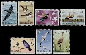 Grenada Grenadines 290-6 MNH Birds, Flowers