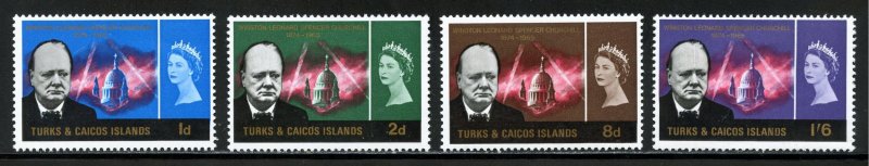 Turks and Caicos 146-49 MLH, Churchill Memorial Set from 1966.