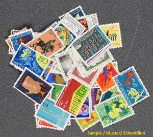 LIECHTENSTEIN, 50 DIFFERENT STAMPS 1960-80 NEVER HINGED