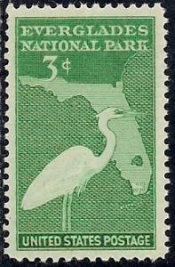 952 3 cents Everglades Park Dedication Stamp mint OG NH EGRADED VF 80