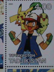 ​TAJIKISTAN-2001-  POKEMON-GOTTA CATCH THEM ALL-MNH-SHEET VERY FINE-LAST ONE