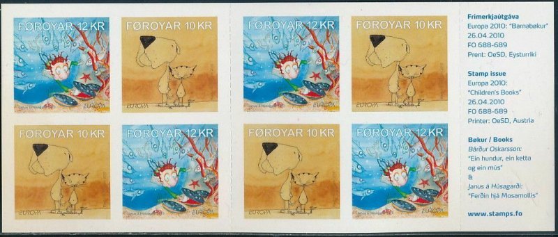 Faroe Islands 2010 #539a MNH. Children books, Europa, booklet