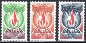 France # 2O13-2O15 1975 Human Rights Service Set MNH