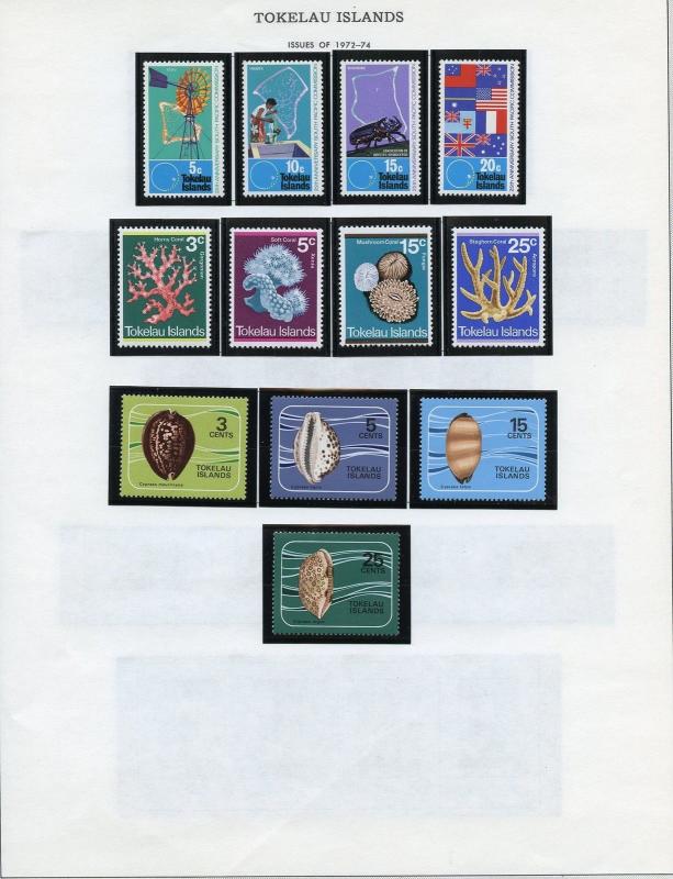 TOKELAU SELECTION OF MINT NEVER HINGED ON ALBUM PAGES AS SHOWN