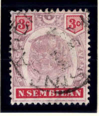 MALAYA Negri Sembilan Scott 7 Used Tigers Head stamp