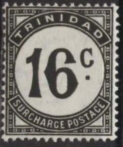 Trinidad & Tobago J15 (mh) 16c postage due, numeral, black (1947)