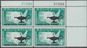 1206 Higher Education Plate Block MNH