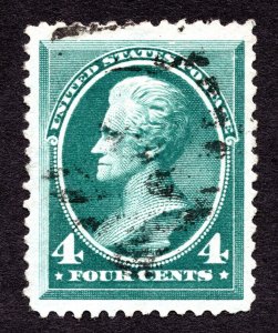 US 1883 4¢ Blue Green Jackson Stamp #211 Used CV $25