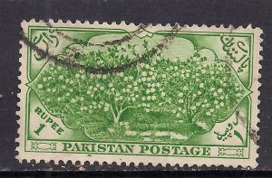 Pakistan 1954 QE2  1 Rupee Green Independence SG 70.(L793 )