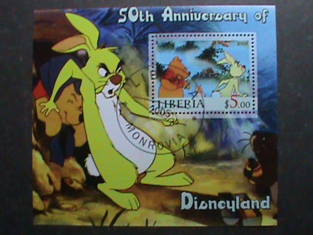 LIBERIA STAMP-2005 -50TH ANNIVERSARY OF DISNEYLAND CTO S/S SHEE