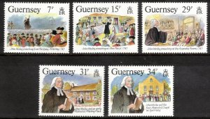 GUERNSEY 1987 Visit of John Wesley; Scott 362-66, SG 410-14; MNH