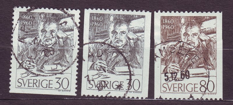 J22864 JLstamps 1960 sweden set used #550-2 painter art