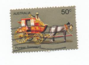 Australia 1972  Scott 536 used - 50c, Pioneer life, Cobb &Co coach