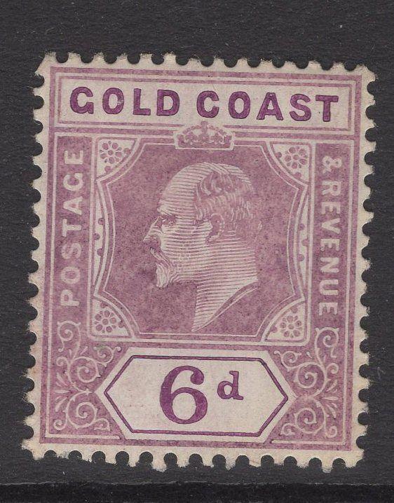 GOLD COAST SG54a 1906 6d DULL PURPLE & VIOLET CHALK SURFACED PAPER MTD MINT 