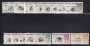 Falklands Scott # 128 - 142 set VF OG mint lightly hinged cv $ 186 ! see pic !