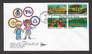 1985 US Boy Scouts # 2160-3 IYY FDC Gill Craft