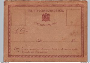 1875 Uruguay unused stationery card prepaid response only 500 printed flags