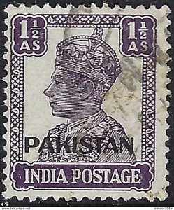 PAKISTAN 1947 QEII 1½a Dull Violet SG5