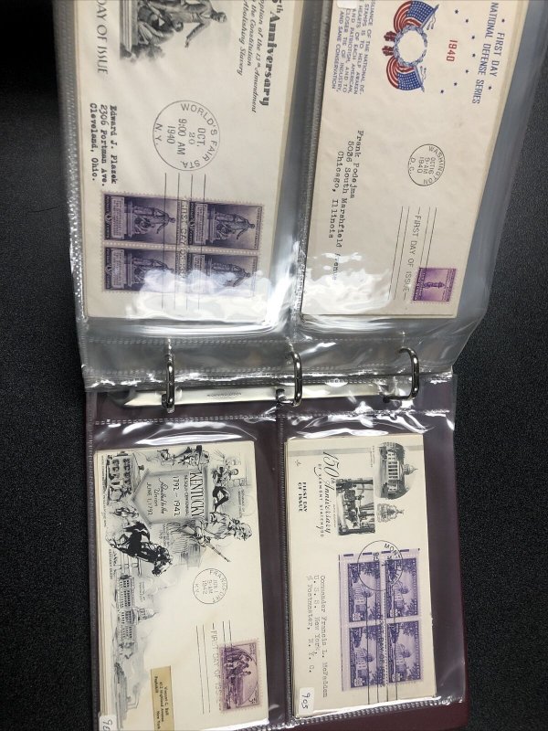 US FDC 1935-1943 Stamp Sc#772-914 First Day Cover In Album , Lot Of 120 Covers
