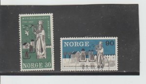 Norway  Scott#  477-478  Used  (1965 Bergen's Philharmonic Society)