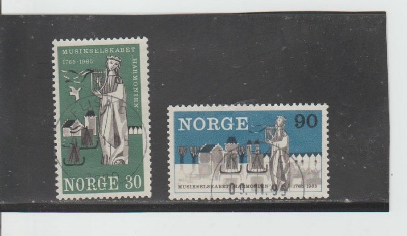 Norway  Scott#  477-478  Used  (1965 Bergen's Philharmonic Society)