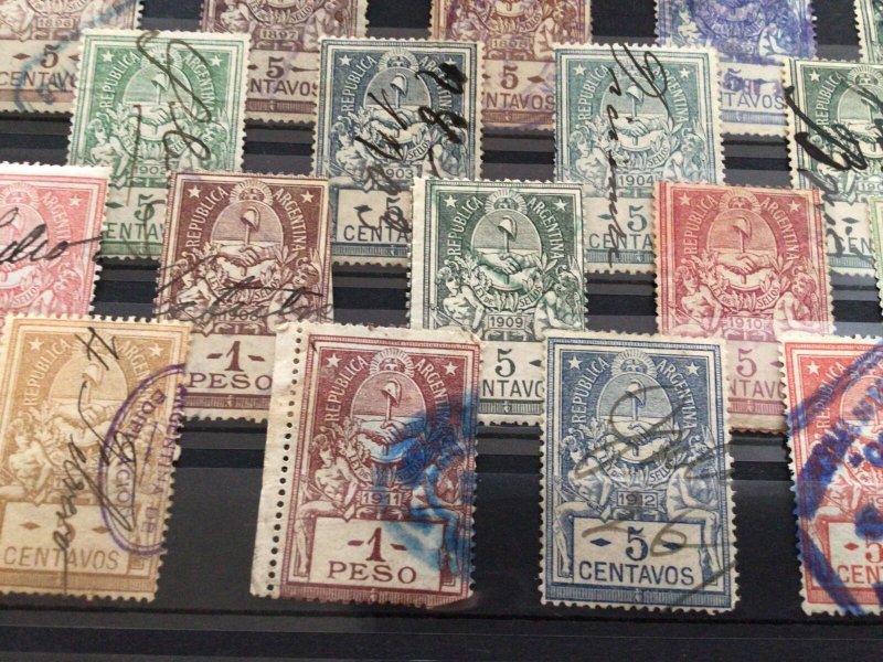 Argentina original vintage  1899-1913 revenue stamps Ref 59690 