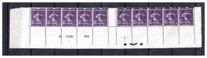 Memel - Scott # 23 (10), mint nh, lowest part of sheet, variation, se-tenant