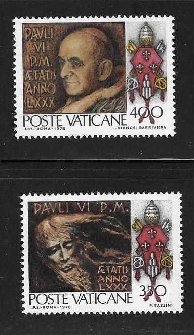 Vatican 1978 80th Birthday of Pope Paul VI Sc 630-631 MNH A1218