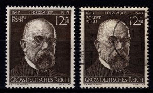 Germany 1944 Birth Centenary of Dr Robert Koch, 12pf + 38pf [Unused / Used]