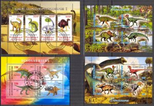 {g110} Ivory Coast Chad Congo 2010 2013 Dinosaurs 4 sh Used / CTO Cinderella