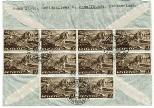 Switzerland 1941 Schaffhausen cancel on clipper airmail cover to the U.S.