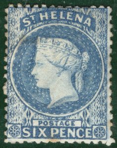 ST HELENA QV Classic Stamp SG.16 6d Dull Blue (1871) Mint LMM Cat £850- BLUE19