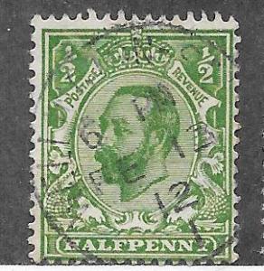 GB #151  1/2p George V -yellow green (U) CV $4.50