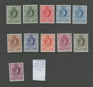 Swaziland 1938 KGVI SG 28a-35 selected MH/MNH