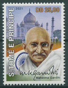 Sao Tome & Principe 2021 MNH Mahatma Gandhi Stamps Historical Figures 1v Set