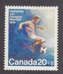 Semi-postal B12 MNH Montreal Olympics 20+5cent Soccer