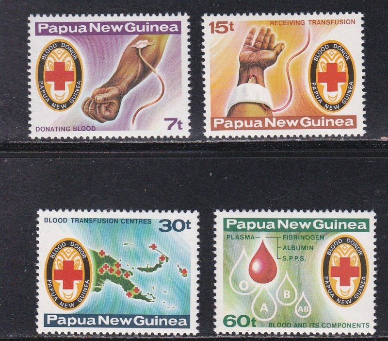Papua New Guinea # 521-524, Red Cross - Blood Donations, Mint NH, 1/2 Cat.